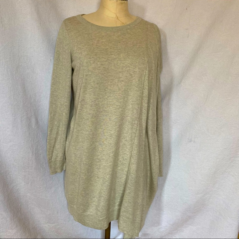All Saints Sz 8 tunic dress heather grey silk/cotton